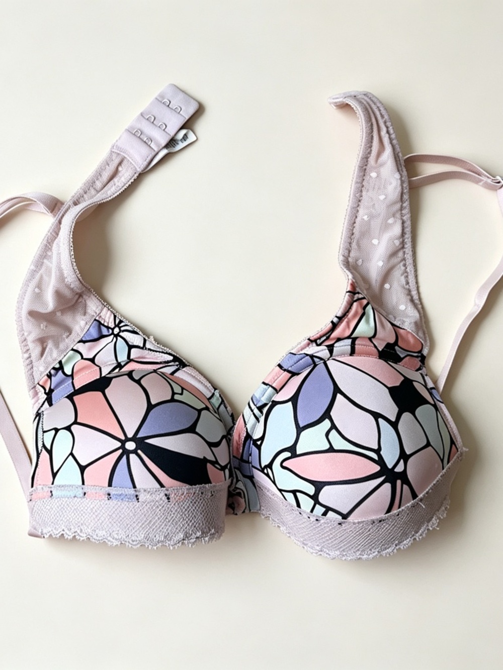 Calvin Klein Floral Stained Glass Print Underwire Bra 34B